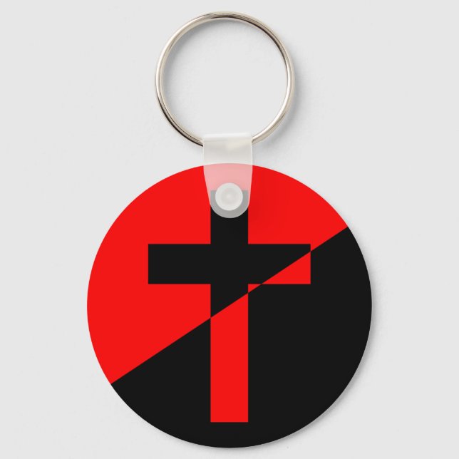 Porte-clés Christian Anarchist Anarchy Christianity Flag (Recto)