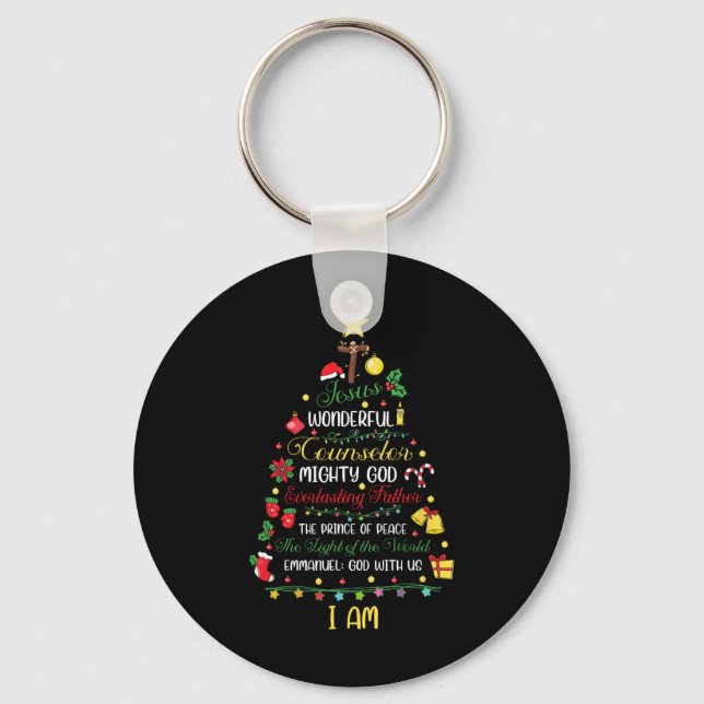 Porte-clés Christian Christmas Jesus Bible Names Xmas Tree Sh (Recto)