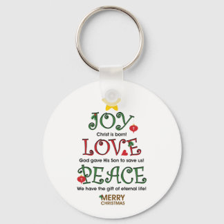 Porte-clés Christian Christmas Joy Amour et Paix