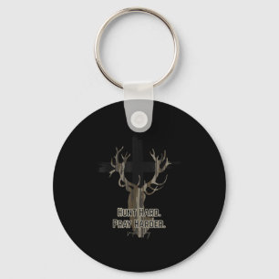 Porte-clés Christian Cross Camo Chasse Dure Prie Plus Fort Ce