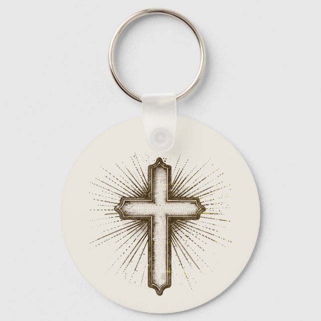 Porte-clés Christian Cross Faith Protection Prayer (Recto)