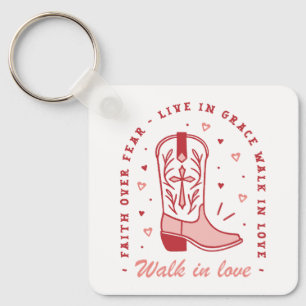 Porte-clés Christian girl cite marche amoureuse rose esthétiq