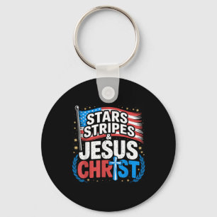 Porte-clés Christian Jesus Christ Stars Stripes 4 juillet U