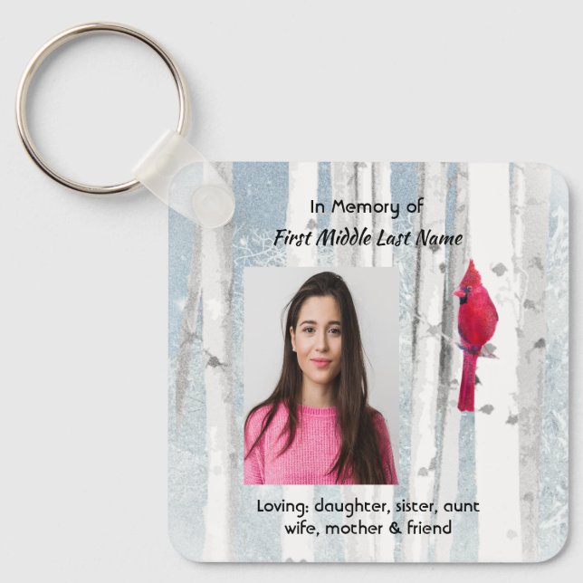 Porte-clés Christian Memorial Keepsake Cardinal Bird (Recto)