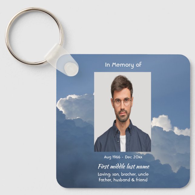 Porte-clés Christian Memorial Keepsake Clouds Sky Heavenly (Recto)