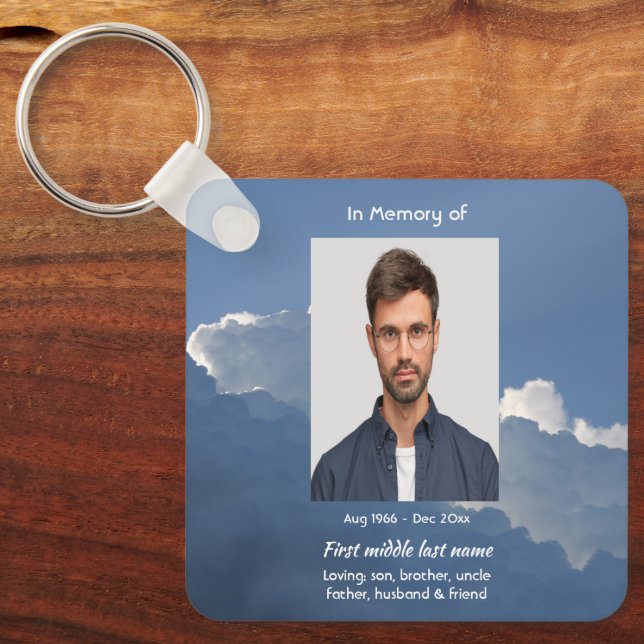 Porte-clés Christian Memorial Keepsake Clouds Sky Heavenly (Recto)