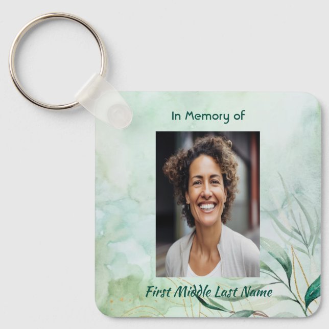 Porte-clés Christian Memorial Keepsake  Watercolor Foliage  (Recto)