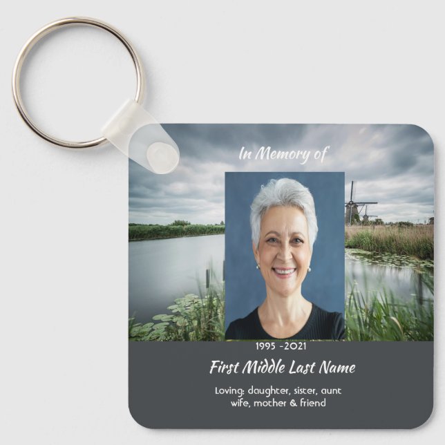 Porte-clés Christian Netherlands windmill  Memorial Keepsake  (Recto)