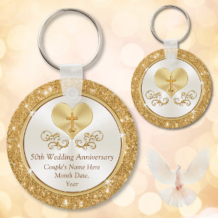 Porte-clés Christian Personnalisé 50e Anniversaire Faveurs