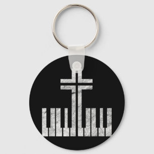 Porte-clés Christian Piano Cross Keyboard Pianiste God Jesus 