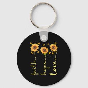 Porte-clés Christian Pour Femmes Fleur De Soleil Foi Espéranc