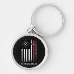 Porte-clés Christian US USA Drapeau américain Christ Faith su