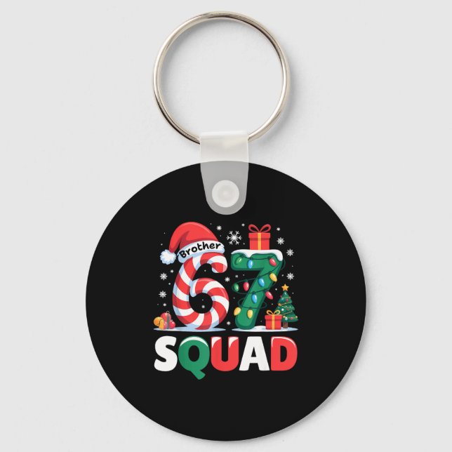 Porte-clés Christmas 67 Squad Brother 6-7 Funny Matching Cand (Recto)