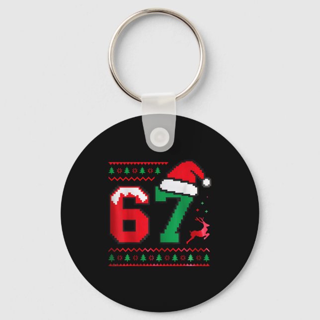 Porte-clés Christmas 67 Ugly Sweater Number 67 Design  (Recto)