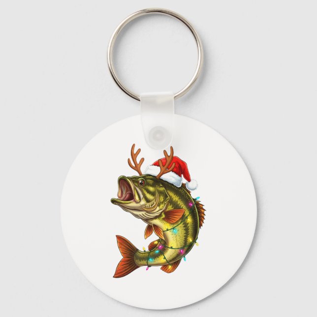 Porte-clés Christmas B Santa Hat With Lights Funny Fishing Xm (Recto)