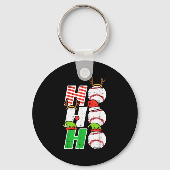 Porte-clés Christmas Baseball Ho Ho Ho Funny Xmas Srts Men Bo (Recto)