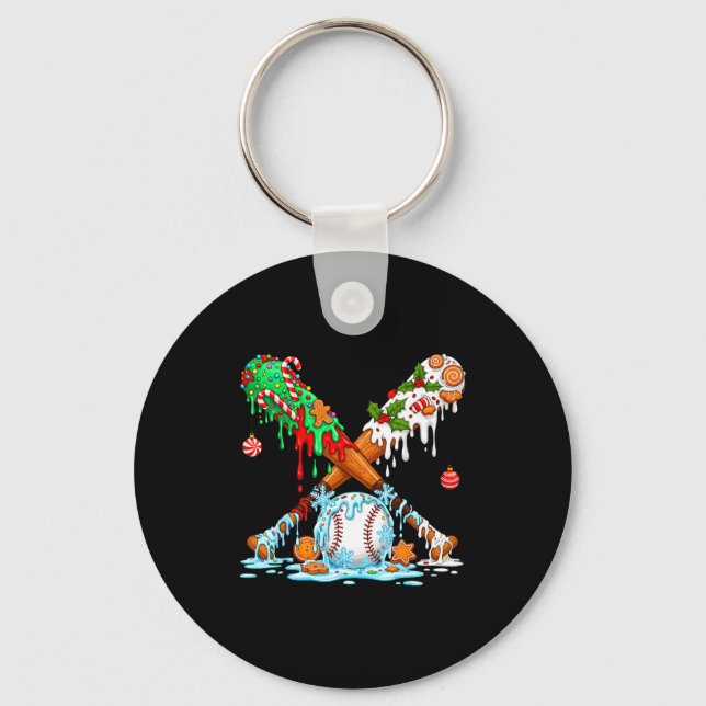 Porte-clés Christmas Baseball Ice Cream Drip Candy Game Day B (Recto)