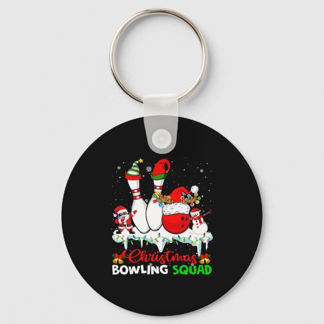 Porte-clés Christmas Bowling Squad Dabbing Santa Elf Bowling  (Recto)