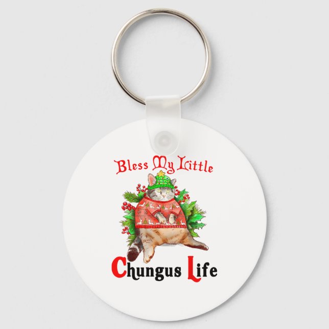 Porte-clés Christmas Cat Bless My Little Funny Cat Life Cat M (Recto)