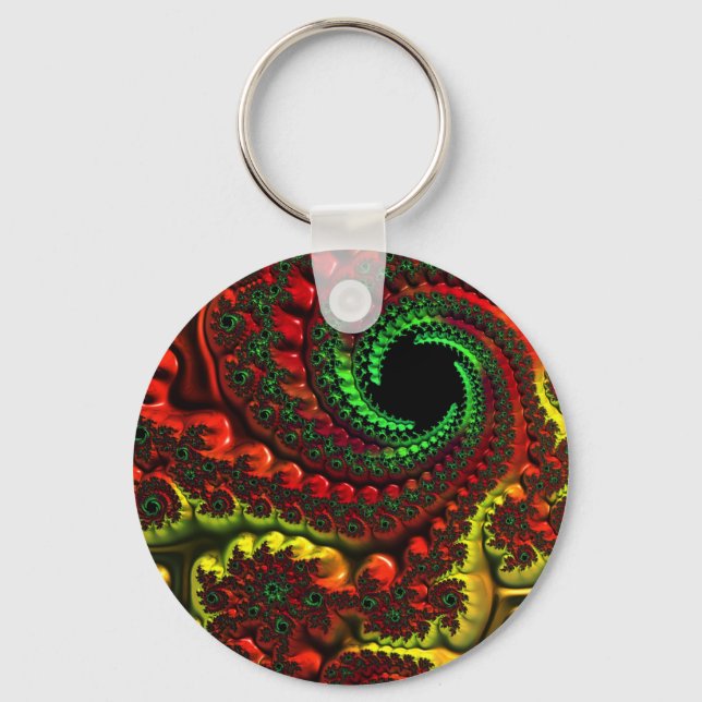 Porte-clés Christmas Colours Mandelbrot Button Key Ring (Recto)