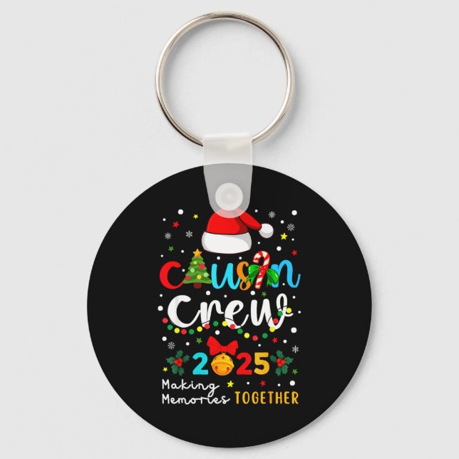 Porte-clés Christmas Cousin Crew 2025 Santa Kids Men Women Fa (Recto)