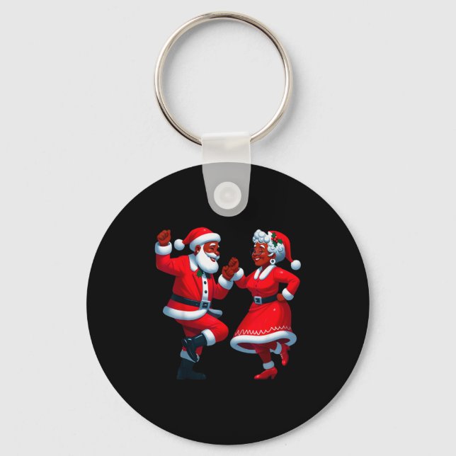 Porte-clés Christmas Dancing Black African American Santa Mrs (Recto)
