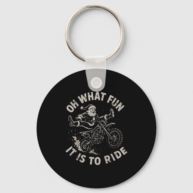 Porte-clés Christmas Dirt Bike Santa Motocross Born To Sleigh (Recto)