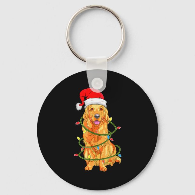 Porte-clés Christmas Dog Shirt, Christmas Golden Retriever Pa (Recto)