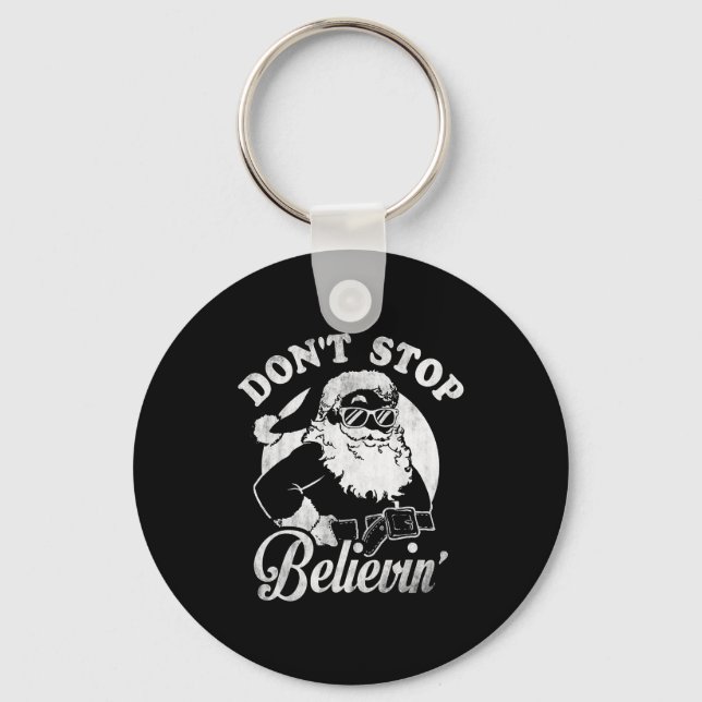 Porte-clés Christmas Don't Stop Believin' Santa Outline  (Recto)
