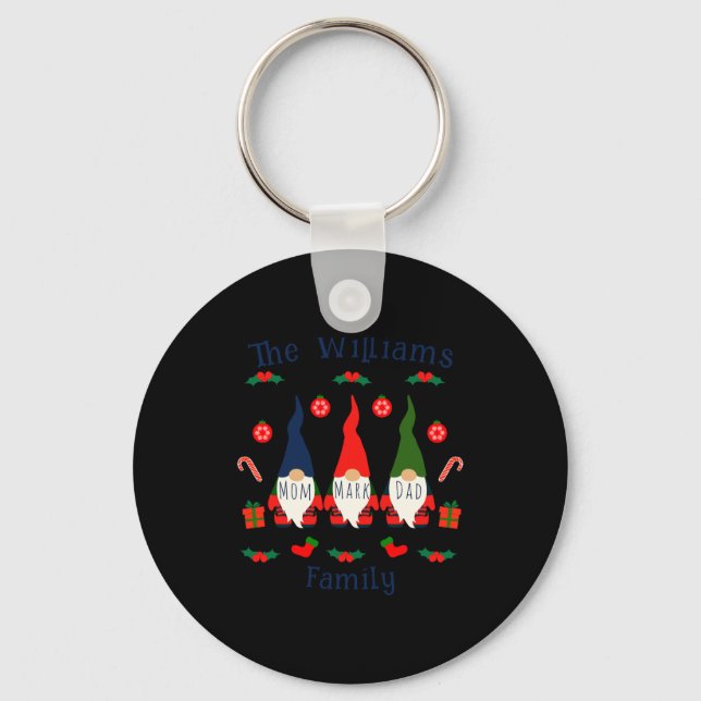 Porte-clés Christmas Family Gnomes Cute And Funny T Shirt  (Recto)