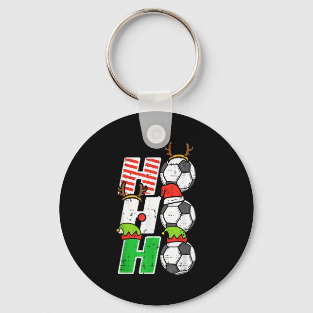Porte-clés Christmas Football Ho Ho Ho Soccer Xmas Srt Men Wo (Recto)
