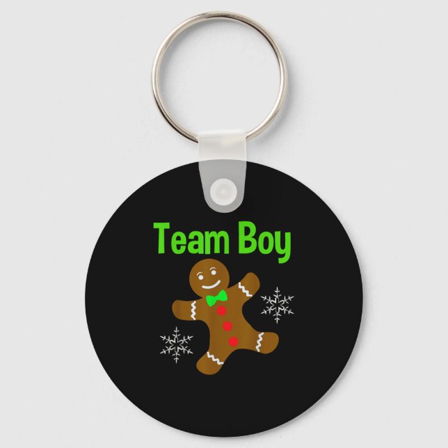 Porte-clés Christmas Gender Reveal Gingerbread Cookie Team Bo (Recto)