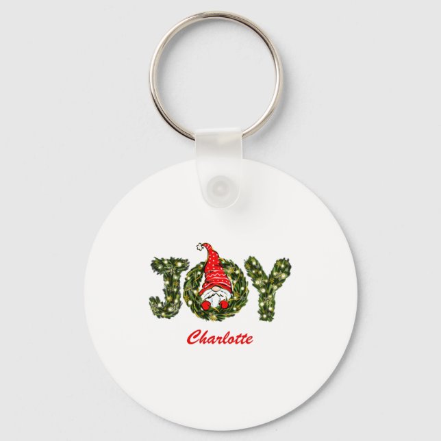 Porte-clés Christmas Gnome Joy Red Green White  (Recto)