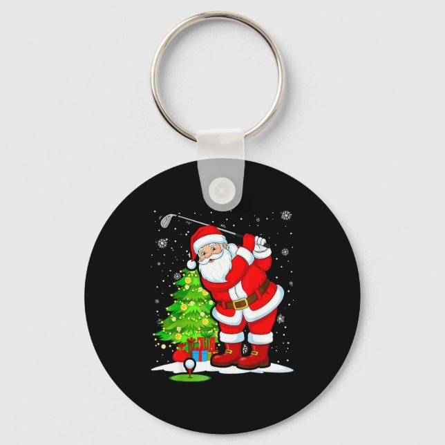 Porte-clés Christmas Golf Santa Golfer Xmas Funny Christmas G (Recto)