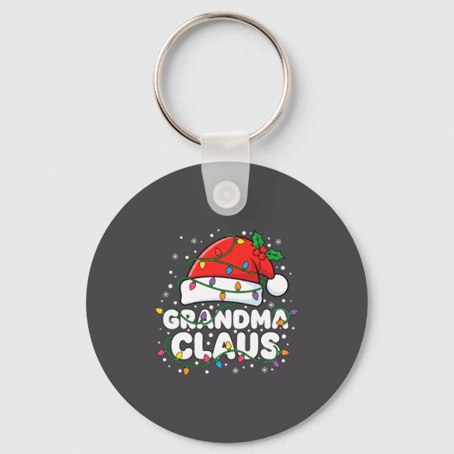 Porte-clés Christmas Grandma Claus Santa Hat Christmas Lights (Recto)