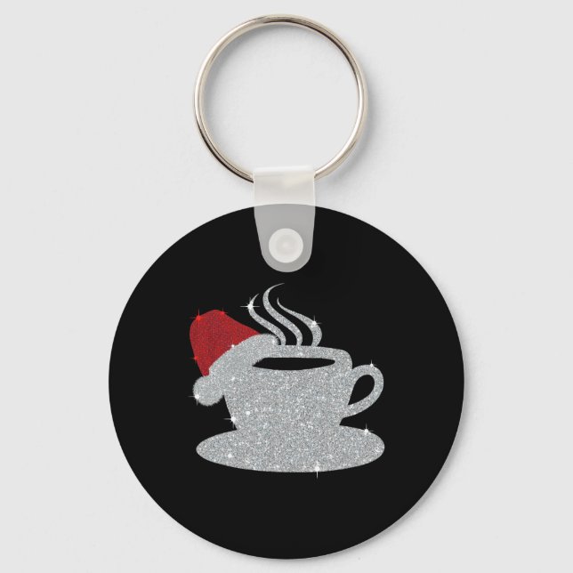 Porte-clés Christmas Hot Coffee Cup Santa's Hat Xmas Holidays (Recto)
