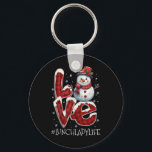 Porte-clés Christmas Love Snowman Déjeuner Lady Life Fun Xmas<br><div class="desc">Christmas Love Snowman Déjeuner Lady Life Fun Costume de Noël</div>