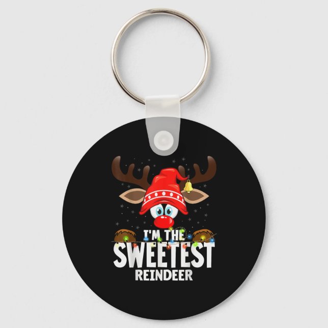 Porte-clés Christmas Matching I'm The Sweetest Reindeer  (Recto)