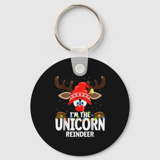 Porte-clés Christmas Matching I'm The Unicorn Reindeer  (Recto)