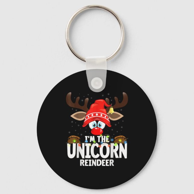 Porte-clés Christmas Matching I'm The Unicorn Reindeer  (Recto)