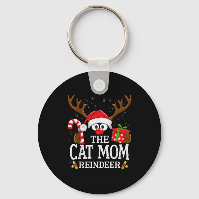 Porte-clés Christmas Matching The Cat Mom Reindeer Family  (Recto)