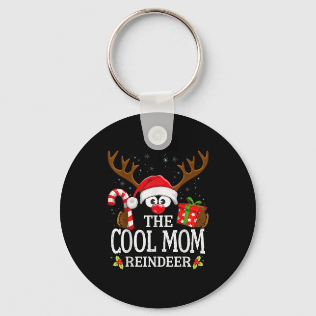 Porte-clés Christmas Matching The Cool Mom Reindeer Family  (Recto)