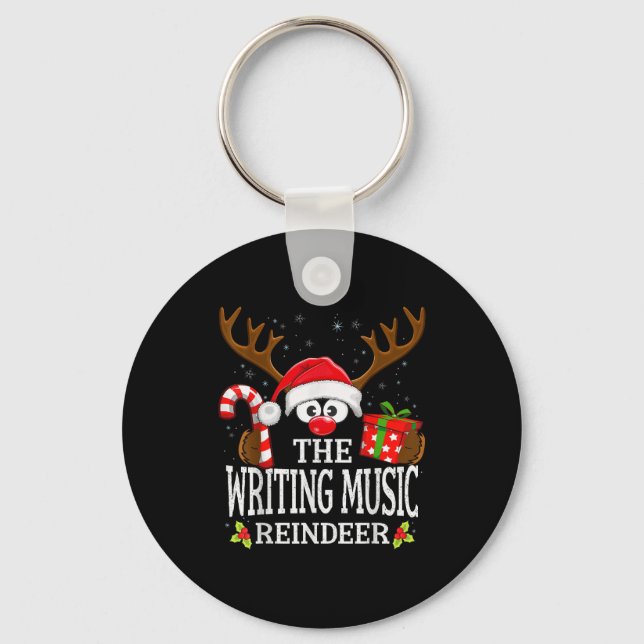 Porte-clés Christmas Matching The Writing Music Reindeer Fami (Recto)