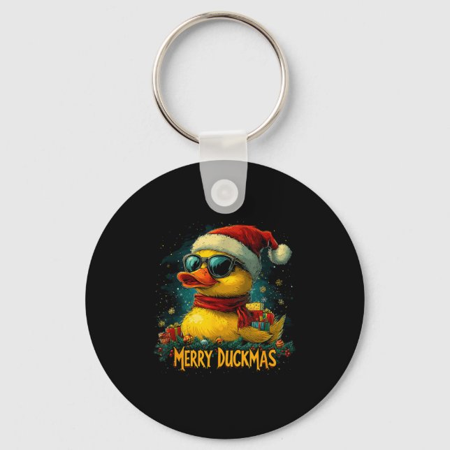 Porte-clés Christmas Merry Duckmas Funny Quackmas Pajama Duck (Recto)