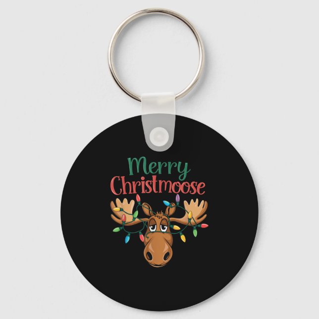 Porte-clés Christmas Moose Merry Christmoose Men Women  (Recto)