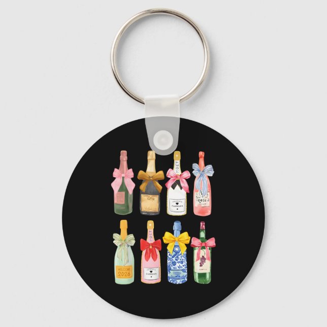 Porte-clés Christmas New Year Champagne Gl Coquette Bottle  (Recto)
