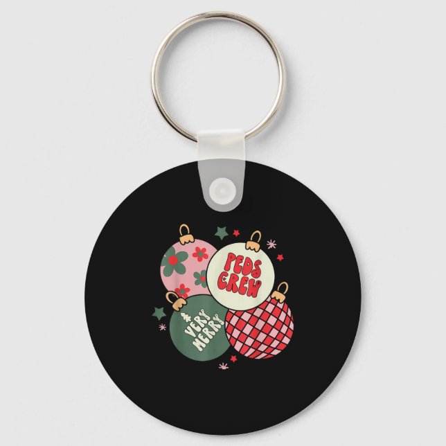 Porte-clés Christmas Ornament Peds Crew Pediatric Nurse Xmas  (Recto)