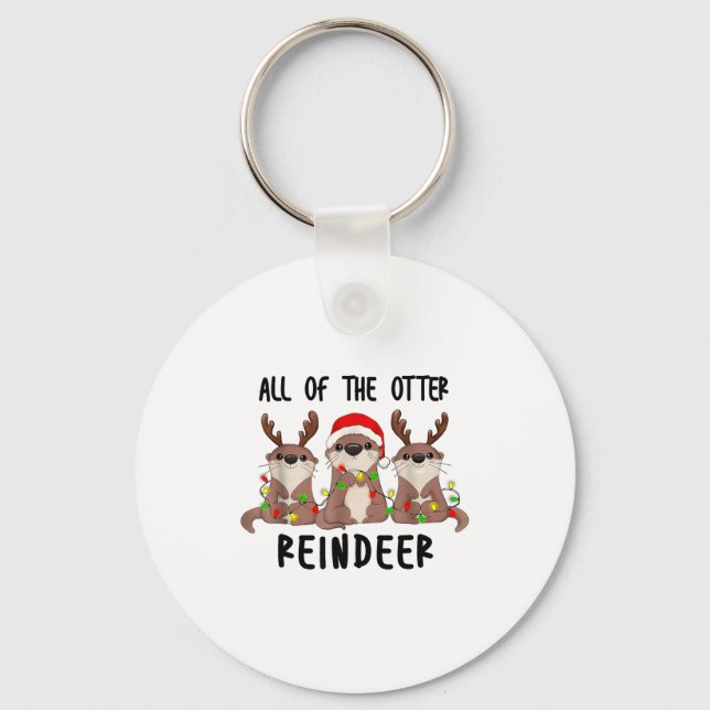 Porte-clés Christmas Otters Cute All Of The Otter Reindeer  (Recto)