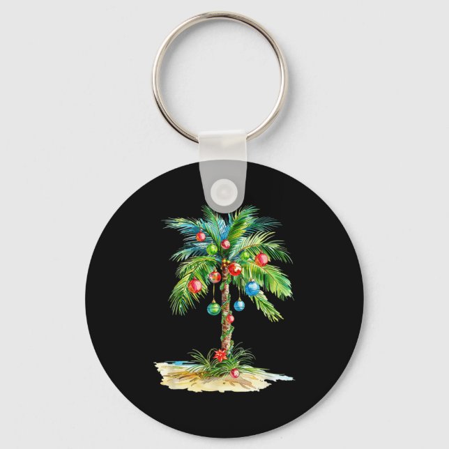 Porte-clés Christmas Palm Tree Light Hawaiian Trocal Xmas Men (Recto)