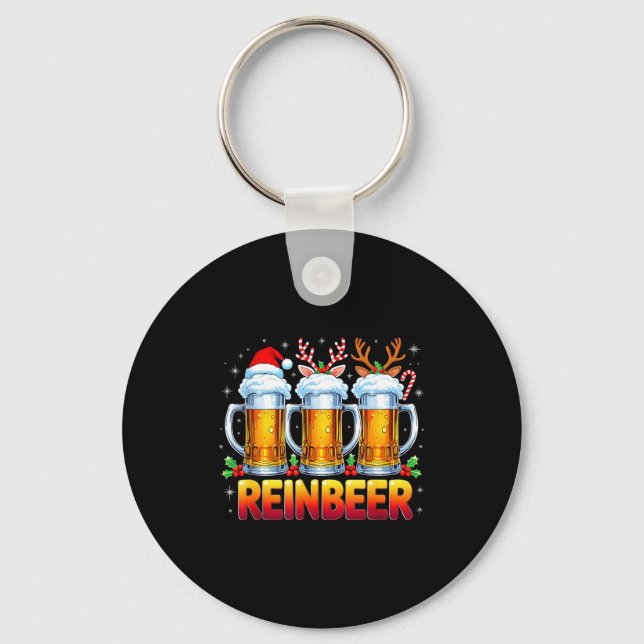 Porte-clés Christmas Santa Beer Lovers Funny Drinking Trend N (Recto)